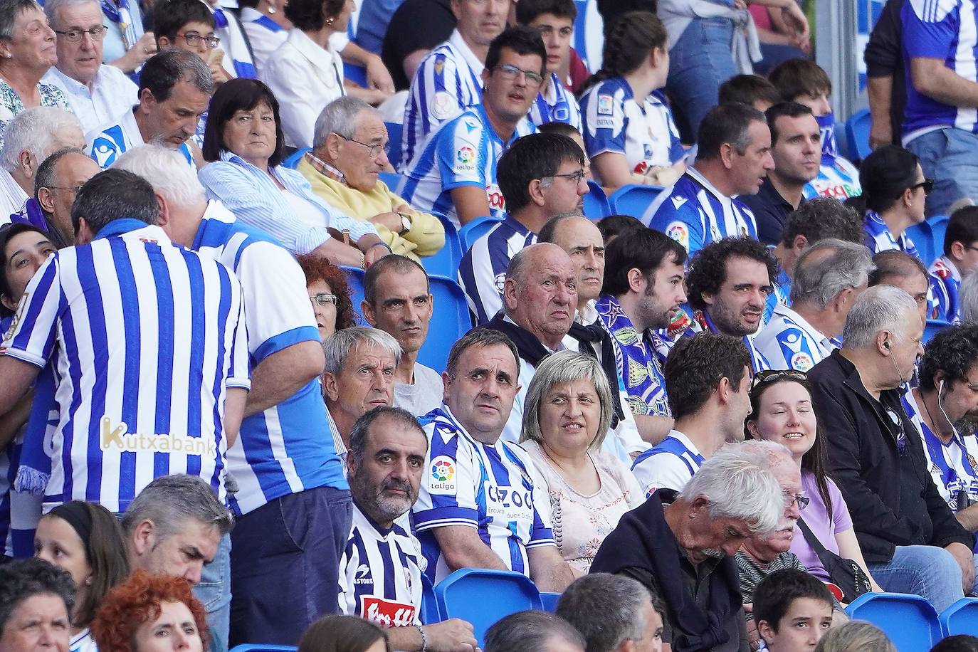 Aficionados de la Real Sociedad durante un partido de esta temporada en Anoeta. /DV