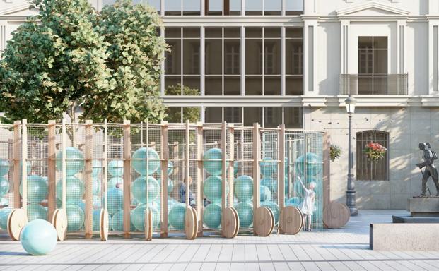 Piscina Urbana de Logroño (PUL), proyecto ganador para la plaza Escuelas Trevijano. / CONCÉNTRICO