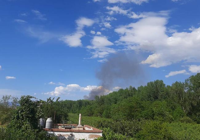 El incendio, visto desde la zona de Albelda.