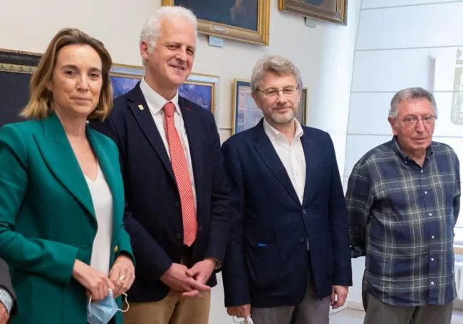 Los cuatro últimos exalcaldes de Logroño en una imagen de archivo.