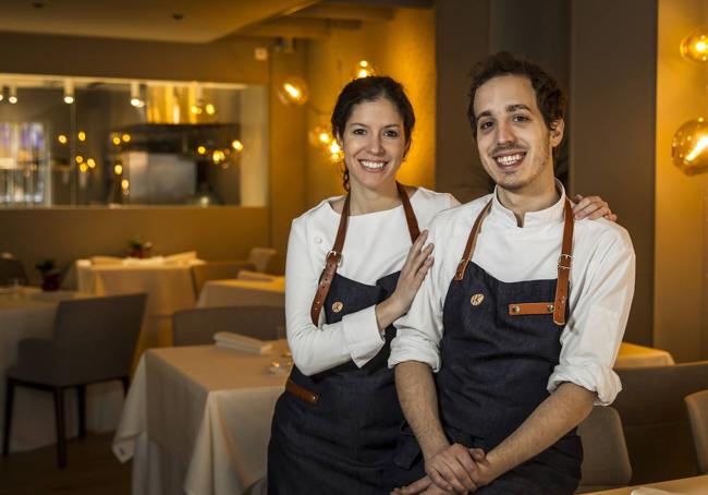 Carolina e Iñaki, propietarios del restaurante Íkaro de Logroño.