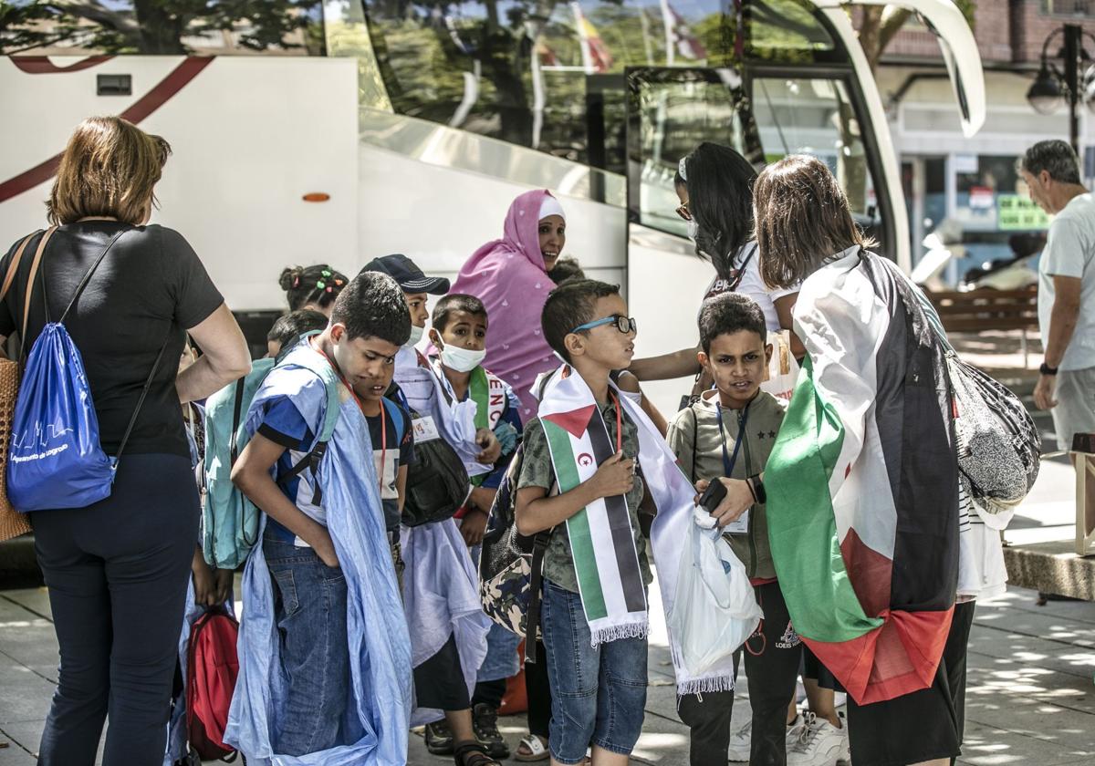Niños saharauis participantes en una edición previa del programa 'Vacaciones en paz'.