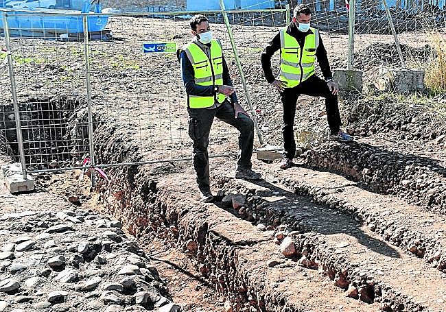 Restos de la calzada romana que aparecieron en La Estrella en 2020.